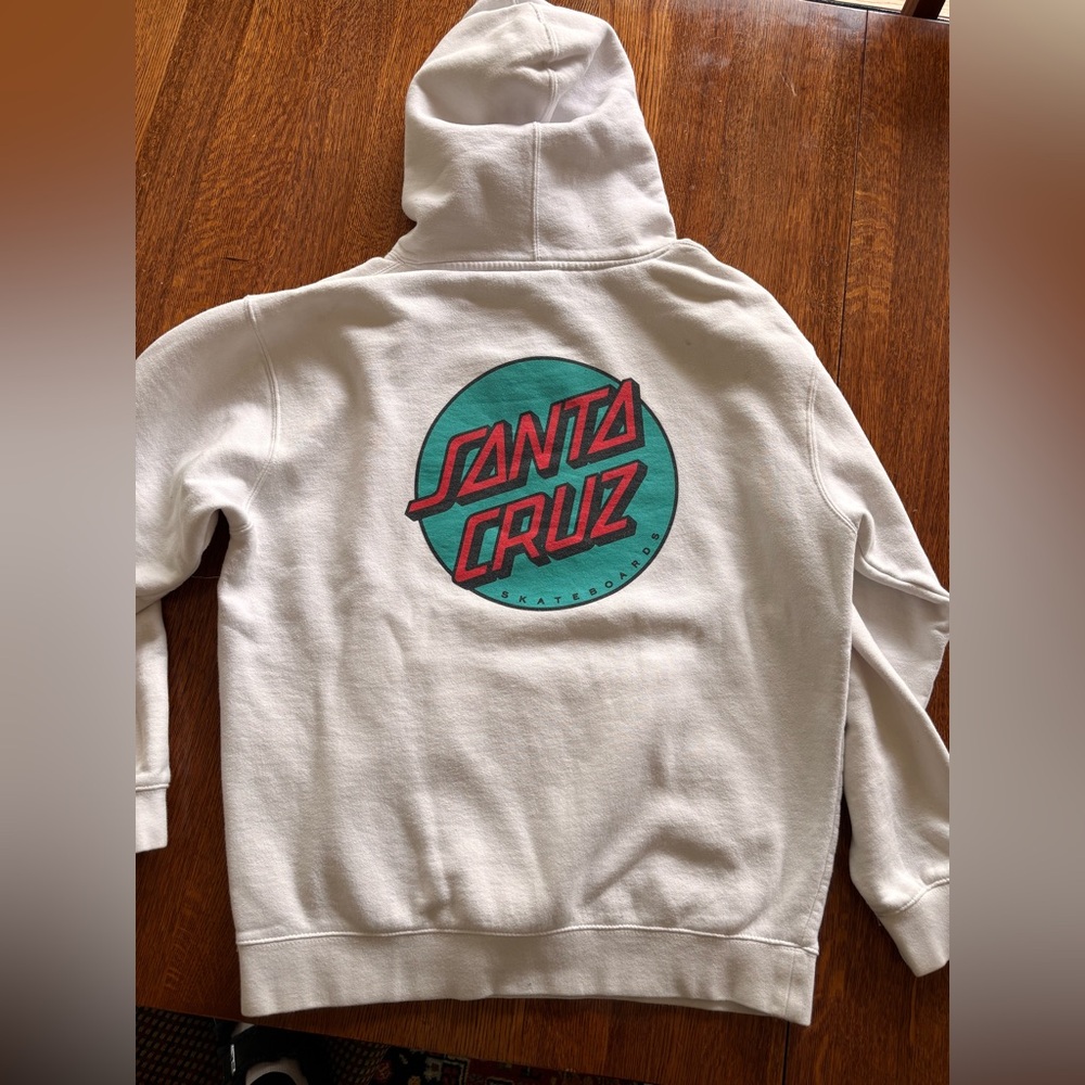 Santa Cruz Skateboards White Hoodie Sweatshirt Men’s M